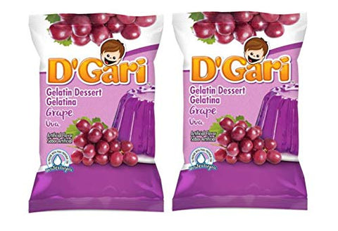 D'Gari Gelatinas | Gelatins (Uva | Grape, 2 Pack)