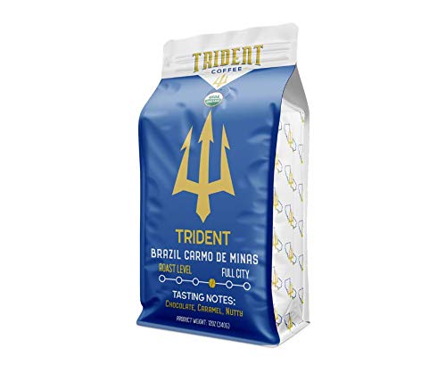 Trident Whole Bean Brazilian Roast Coffee 12 oz. Bag | Carmo de Minas Brazil Whole Bean Coffee Medium Roast