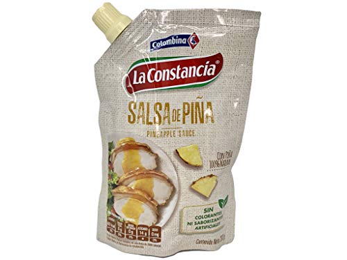 Colombian Pineapple Sweet Sauce Salsa De Piña Colombiana La Constancia para Perros Calientes, Hamburgesas, Comida Rapida, Carnes, y mucho mas 200g