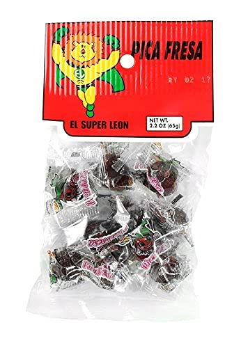 El Super Leon, Peg Pica Fresa, Count 12 (2.2 oz) - Sugar Candy