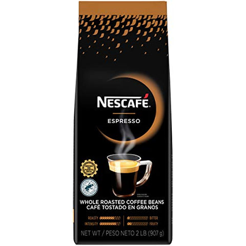 Nescafe Coffee, Espresso Whole Roasted Coffee Beans, Made in, Puerto Rico, Sustainable Products, 2 Lb