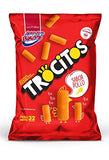 Super ricas flavored potatoe chips , plantain chips. Assorted styles. (Trocitos Pollo, 12 units)
