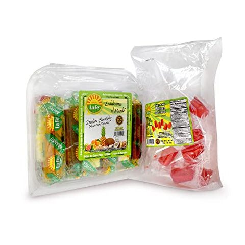 Bundle of Assortment Sweets of Puerto Rico 24 Pieces and Lolipops (Pilones) 7 oz Pack By Fabrica De Dulces La Fe - Surtido De Dulces Tipicos De Puerto Rico - El Pantry Bag