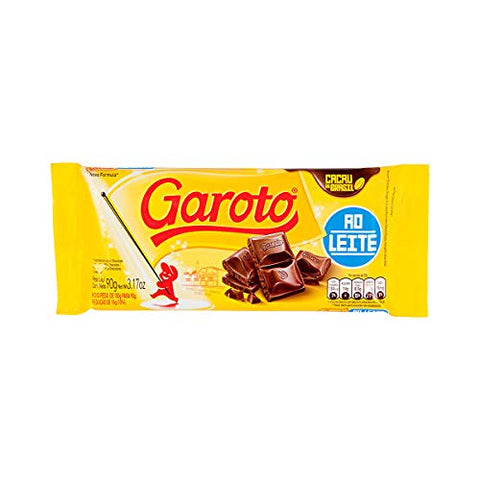 GAROTO Chocolate Tabletes (Ao Leite, 90 gr.)