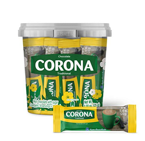 Corona Sweet Traditional Chocolate Bars | No Cholesterol or Trans-Fat | Delicious On-The-Go Treat | 15.87 Oz Jar (Pack of 1) | 18 Single Serving Bars (0.88 Oz Each)