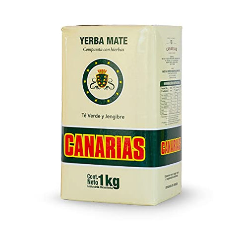 Circle of Drink - Canarias Green Tea and Ginger (Te y Jengibre) Yerba Mate Blend - Gourmet, Relaxing, Full Flavor - 1KG (2.2 lbs) (1 PACK)