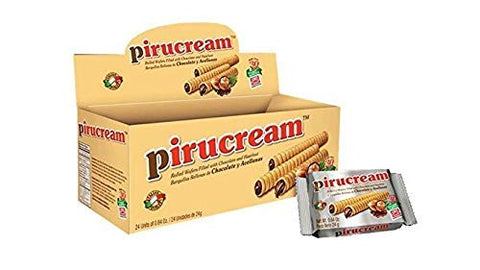 Pirucream 24 x 30gr - Rolled Wafers with Chocolate and Hazelnut