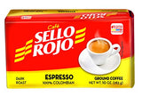 Café Sello Rojo Espresso | 100% Colombian Dark Roast Ground Arabica Coffee | Freshly Vacuum Sealed in Bricks | 10 Ounce (Pack of 1)