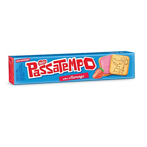 Passatempo Recheado sabor Morango 130 gr. - 2 Pack / Strawberry Filled Cookie 4.58 oz. - 2 Pack.