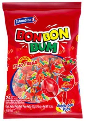Bon Bon Bum Lolipops (1 Pack) (BBB Fresa-Strawberry)