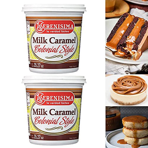 2 Pack La Serenisima Milk Caramel Spread Dulce de Leche 1 Kg. Gluten Free Cajeta