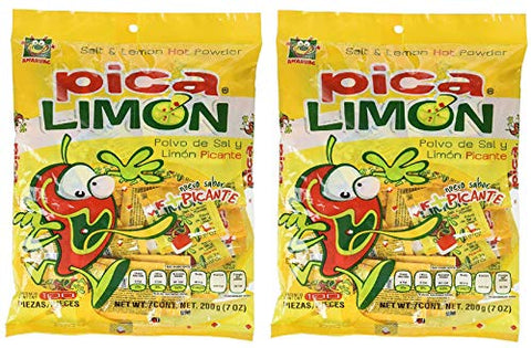 ANAHUAC Pica Limon Polvo de Sal y Limon Picante 2 PACK 100 Piezas 200 gr. c/u | Salt and Lemon Hot Powder 2 PACK 100 Pieces 7 oz. each.