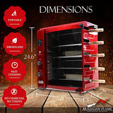Brazilian Flame Red Brazilian Gas Rotisserie Grill with 5 Skewers, BG-05LX-RED