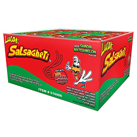 Lucas Salsagheti Gusanos Sandia - Hot Mexican Candy 24-0.85oz Packages