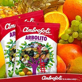 Dulces Arbolito Ambrosoli. Traditional Chilean Assorted Fruit Hard Candies. 430 Grms Bag (0.95 Lb) 100 Pieces.