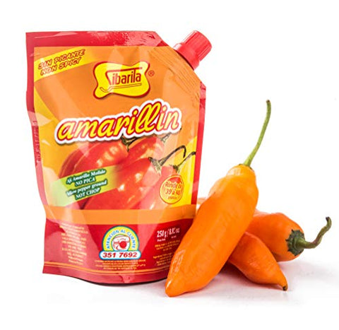 Sibarita Aji Amarillo Pepper Sauce - Peruvian Yellow Chili Paste Peppers - Non Spicy - 250 Grams - 8.82 Oz