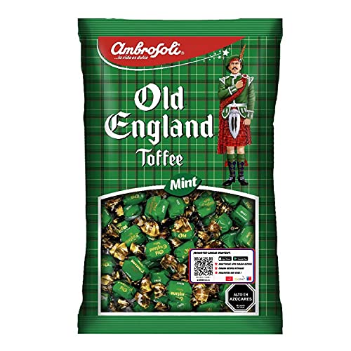 Old England Toffee Mint Candies Ambrosoli. Traditional Chilean Calugas Toffee Menta 885 Grms (1.95 LB)