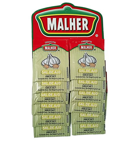 Malher Garlic Salt 0.21 oz - Sazonador Sal de Ajo (Pack of 1)