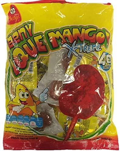 BENY X-Treme Lollipops with Chili Coating 1lb 6.56oz Bags (640g) (Mango)