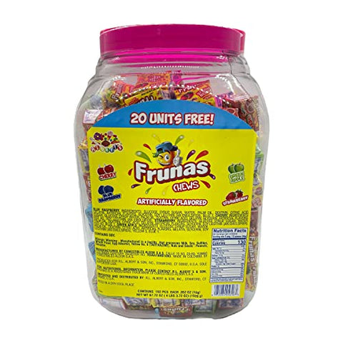 Albert's Frunas Fruit Chews Candy, 192 Count Jar