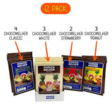 CHOCOMELHER MIX (4 Varieties) to Make Delicious, Crunchy and Full of Flavor Chocobananos - 12 Pack - Each Box Contains: 4 Clásico - 3 Peanuts – 3 White and 2 Strawberry Chocomelher - 12 Bags of 13.22 oz.