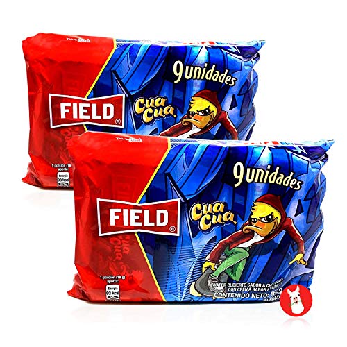 Field Cua Cua Peruvian Chocolate 2 Pack of 9 units | 2 Paquetes de Wafer Peruano Cua Cua cubierto de Chocolate