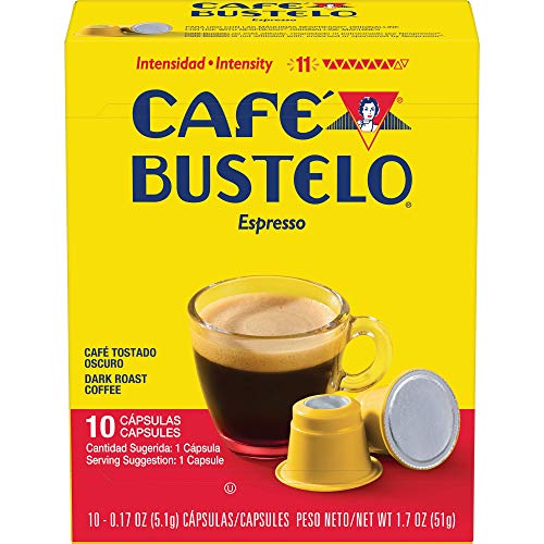 Café Bustelo Coffee Espresso Dark Roast Coffee, 40 Count Capsules for Espresso Machines, 11 Intensity