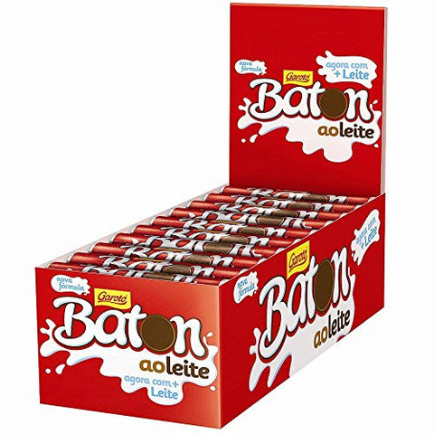Milk Chocolate 30x0.56oz. - Chocolate ao Leite 30x16g - Baton - Garoto - 16.93oz. (480g)