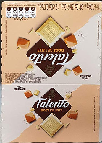 TALENTO Garoto (Chocolate Branco com Crocante Doce de Leite, Box of 12)