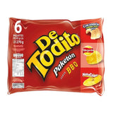 De Todito & Todo Rico - Sweet and Salty Plantain Chips - Chicharrones Fried Pork Rinds - Yuca Snack - Variety of Flavors - Lime - BBQ - Aji - Natural and Criollo (BBQ, Pack of 6)