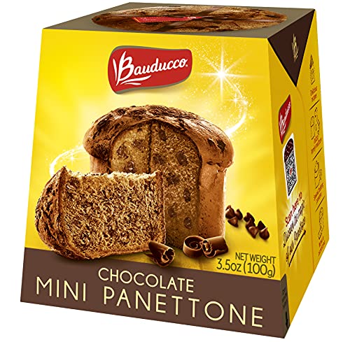 Bauducco Mini Panettone Chocolate, Moist & Fresh, Traditional Italian Recipe, Holiday Cake, 3.5oz