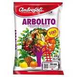 Dulces Arbolito Ambrosoli. Traditional Chilean Assorted Fruit Hard Candies. 430 Grms Bag (0.95 Lb) 100 Pieces.