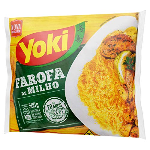 Seasoned Corn Flour - Yoki - 17.6 oz | Farofa Pronta de Milho Yoki - 500g - (PACK OF 01)