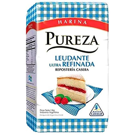 Pureza Harina Leudante Ultra Refinada Self-Rising Leavening Wheat Flour Excellent for Homemade Pastry, 1 kg / 2.2 lb