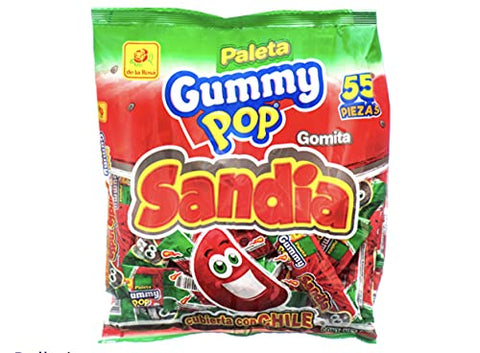 De la Rosa Spicy Gummy Pop Watermelon with Chili 55ct