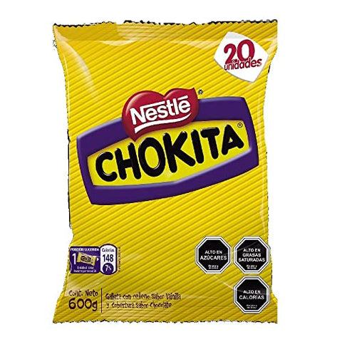 Negrita Nestle 20 Units Pack. Traditional Chilean Cookie, Vanilla Cream Filled and Chocolate Covered.