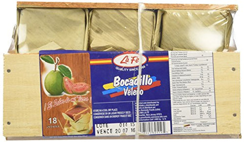 La Fe Bocadillo Veleno, fresh bocadillo sugar, 30 oz. 18 unidades