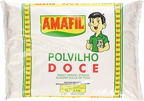 Amafil Polvilho Doce Sweet Manioc Starch 1 KG Pack Of 2