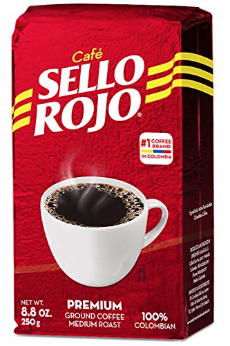 Café Sello Rojo Premium Colombian Coffee | Medium Roast Premium Ground Coffee Bricks | Café de Colombia | 8.8 Ounce (Pack of 1)