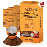 Mayorga Dark Roast Espresso Pods, 60CT Café Cubano - w/ Nespresso Original Brewers - Organic, Specialty Grade 100% Arabica Coffee Beans - Non-GMO, Direct Trade