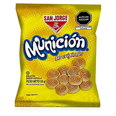 San Jorge Municion Las Originales Galletas Sabor Vainilla ( Vanilla Flavored Cookies ) Net.Wt 1.94 oz