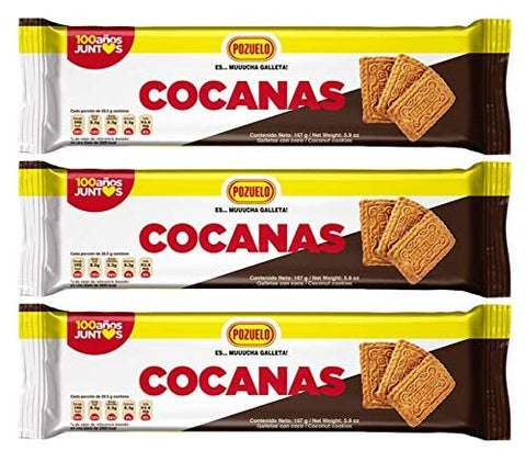 Pozuelo Cocanas Cookies | Coconut Cookies | Fresh & Crunchy | Great Dessert | 5.89 Oz (Pack of 3)