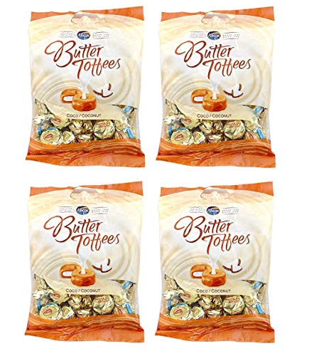 ARCOR Bala Butter Toffees Coco 600 grs. - 4 Pack / Coconut Candy 1.5 lb. - 4 Pack.