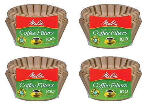 Melitta 8-12 Cup Basket Filter Paper (Natural Brown, 400 Count)