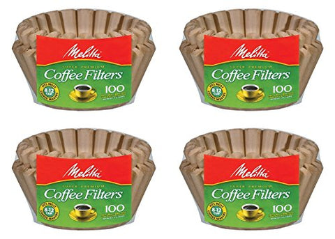 Melitta 8-12 Cup Basket Filter Paper (Natural Brown, 400 Count)