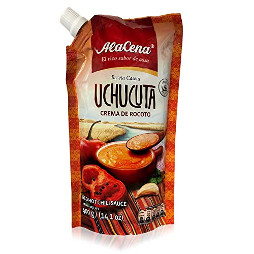 AlaCena Crema de Rocoto Uchucuta - Red Hot Chili Sauce - Peruvian Hot Sauce - 14.1 oz. - Set of 4