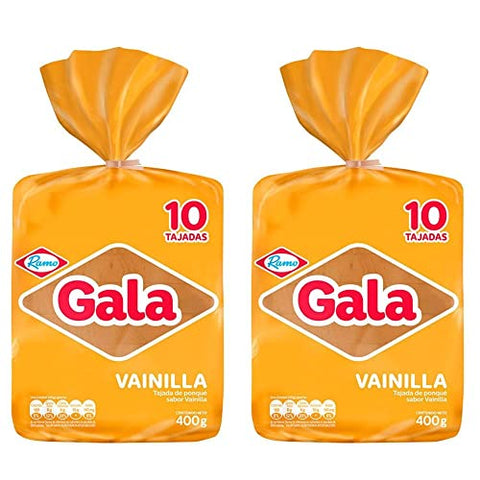 Ponque Gala Ramo Vainilla (2 pack) Colombian delicious sliced snack cake with Vanilla flavor mecato colombiano Snack from colombia online Colombian snacks dulce colombiano Colombian food Colombian Candy