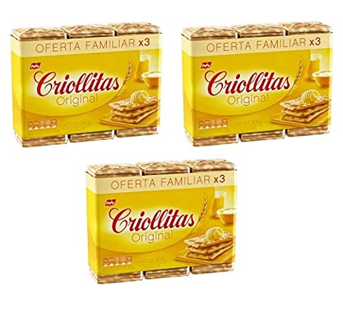 BAGLEY Criollitas Original Pack Familiar 3 x 100 gr. c/u - 300 gr. | Water Crackers Family Pack 3 units of 3.53 oz each. 3 PACK.