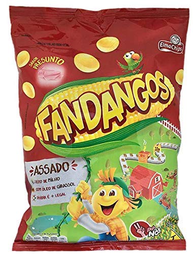 Fandangos Corn Chips Camarao e Caviar Flavor - 144 g (3.55 oz) - Made in Brazil - Salgadinho Elma Chips Flavor Presunto com Ham e Presunto