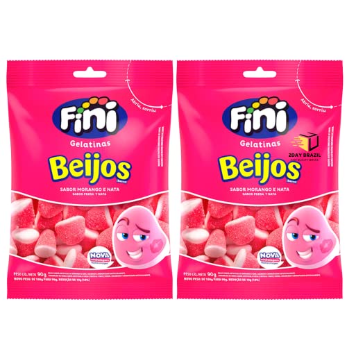 Fini Gelatinas Jelly Beijos Kisses Gummy Candy 2 Pack 90g (3.5oz) By 2DAY BRAZIL®️